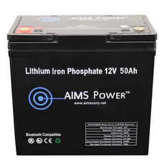 Lithium Battery 12V 50Ah LiFePO4 Lithium Iron Phosphate with Bluetooth Monitoring