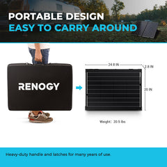 100 Watt 12 Volt Monocrystalline Foldable Solar Suitcase