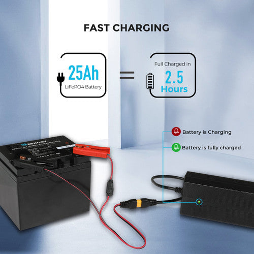 24V 10A AC-to-DC LFP Portable Battery Charger