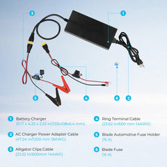 24V 10A AC-to-DC LFP Portable Battery Charger