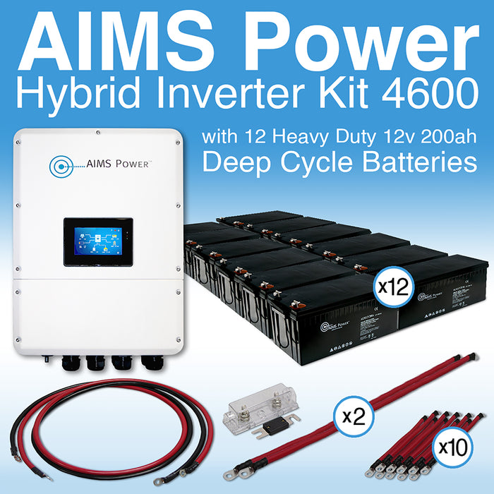 9600 WATT HYBRID Inverter with 144 VDC 28,800 Watts of Battery