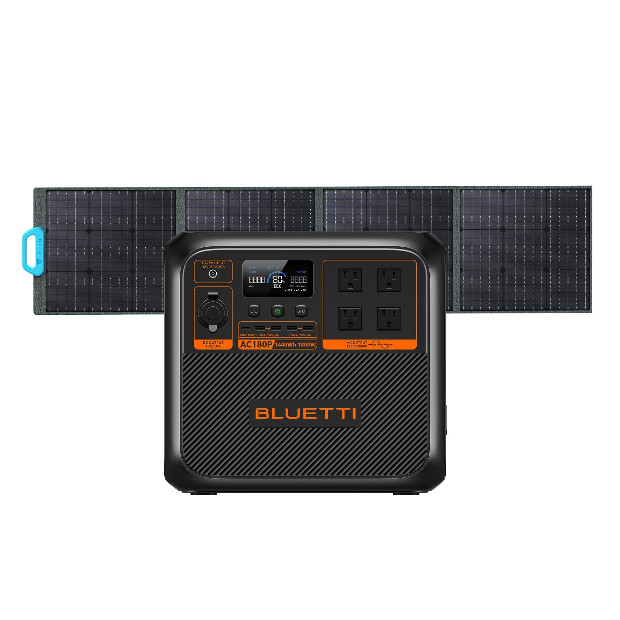 BLUETTI AC180 Solar Portable Power Station | 1,800W 1,152Wh