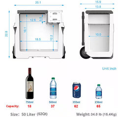 LionCooler Pro Portable Solar Fridge Freezer, 52 Quarts