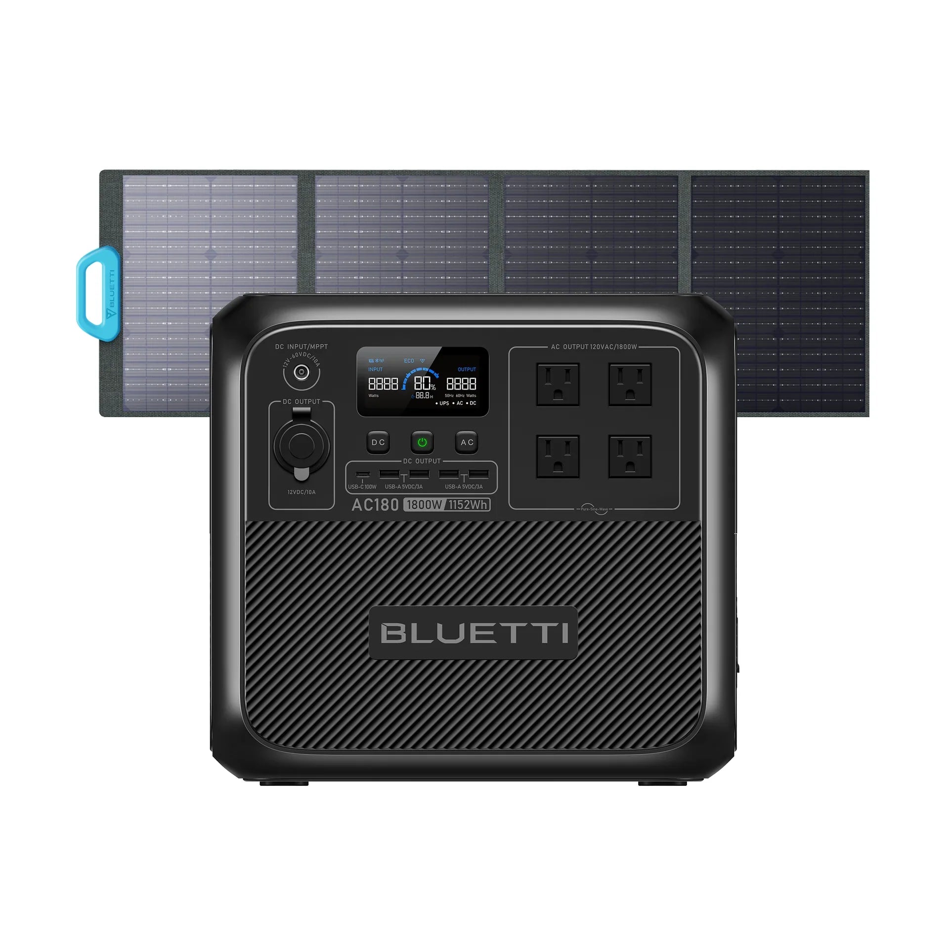 BLUETTI AC180 Solar Portable Power Station | 1,800W 1,152Wh