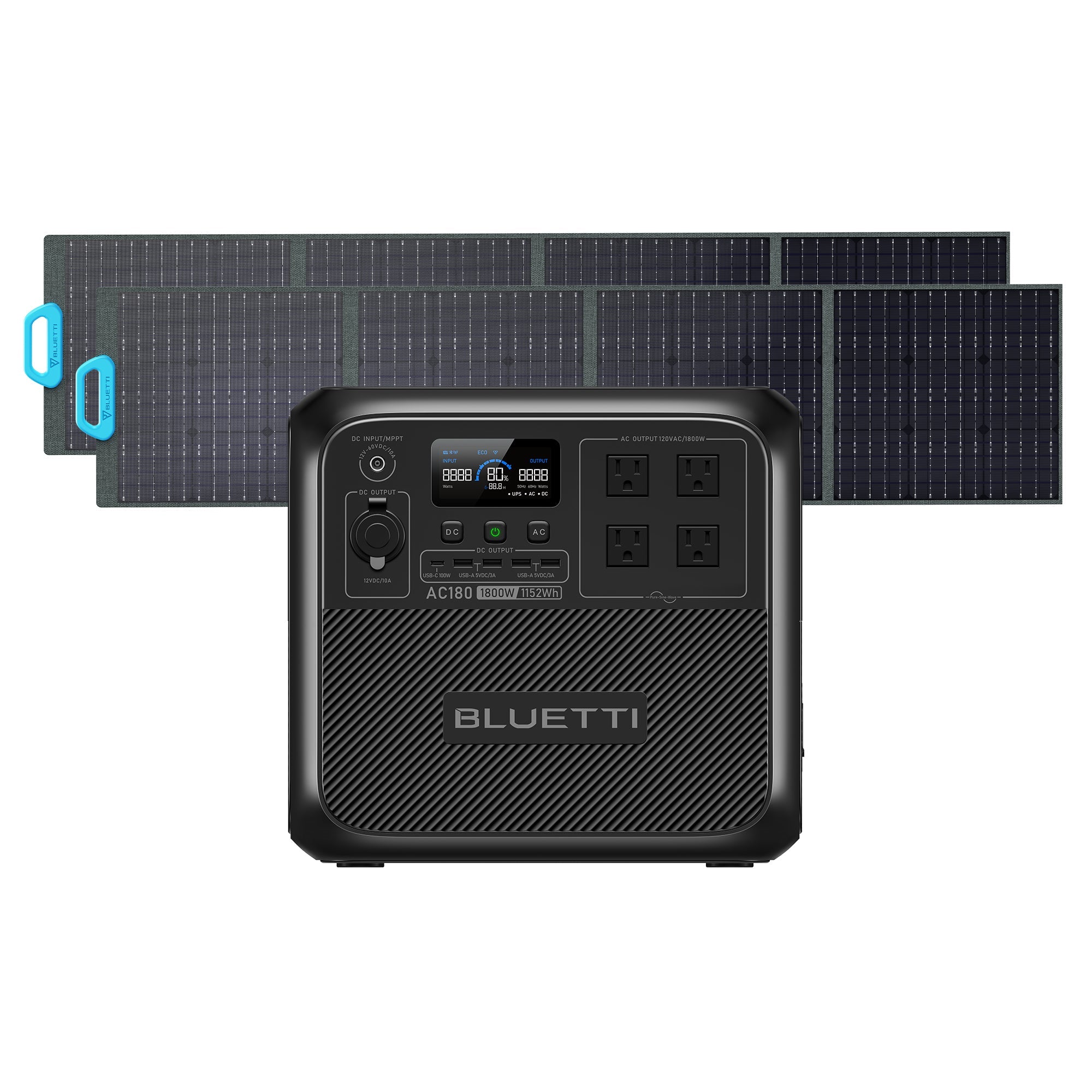 BLUETTI AC180 Solar Portable Power Station | 1,800W 1,152Wh