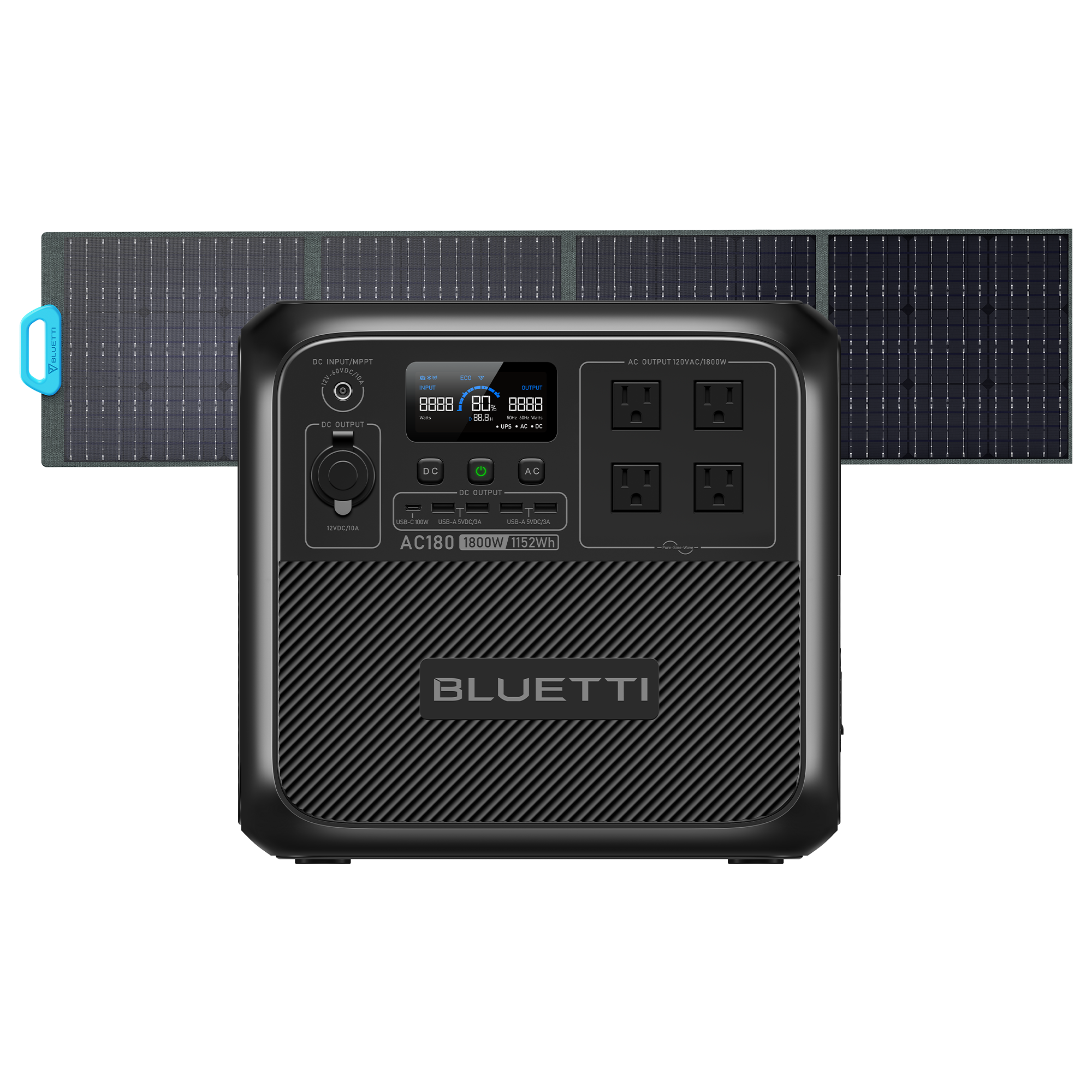 BLUETTI AC180 Solar Portable Power Station | 1,800W 1,152Wh