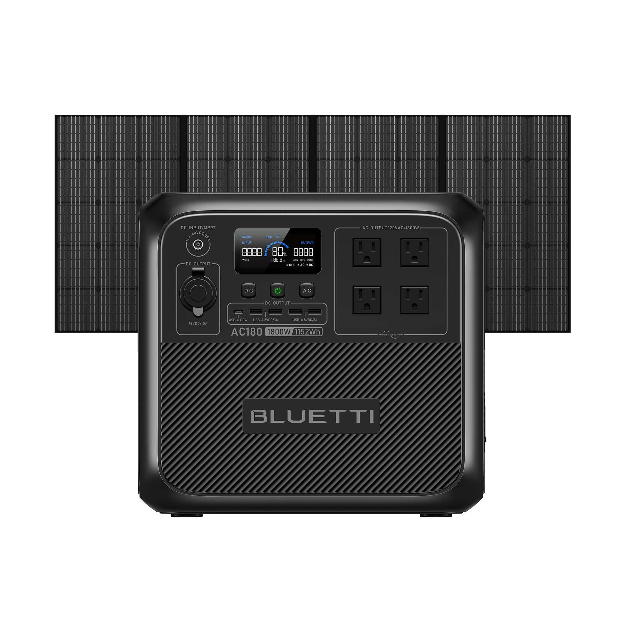 BLUETTI AC180 Solar Portable Power Station | 1,800W 1,152Wh