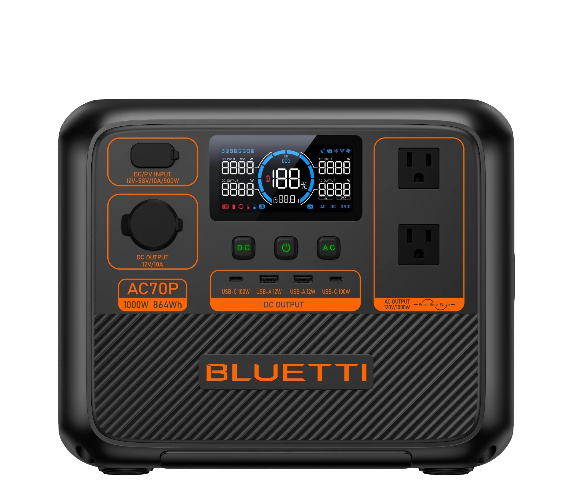 BLUETTI AC70 Portable Power Station | 1000W 768Wh