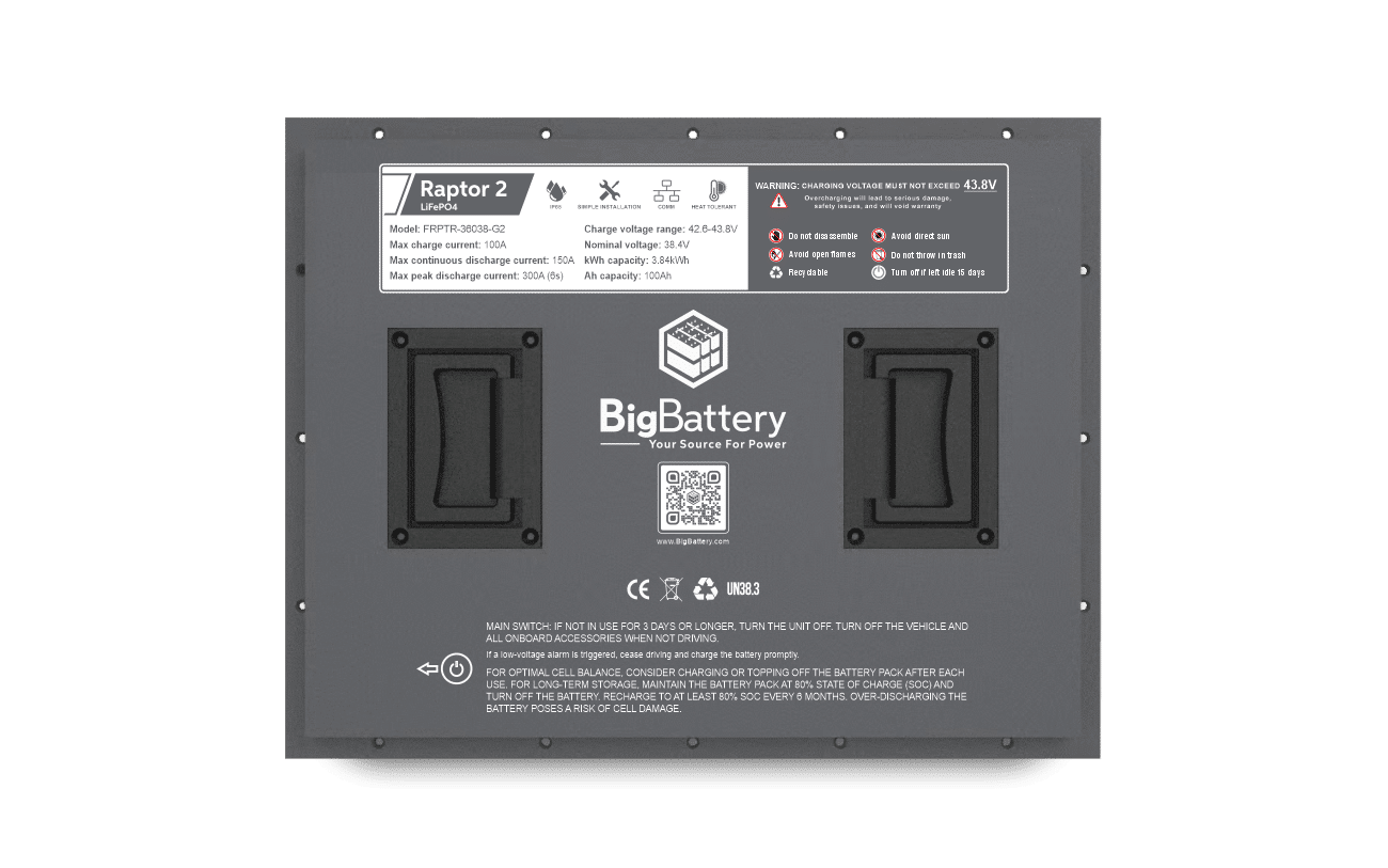 36V RAPTOR 2 – 3.84kWh LiFePO4