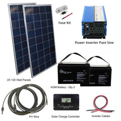 Solar Kit 240 W Solar | 600 W Pure Sine Inverter | 200 A Batteries