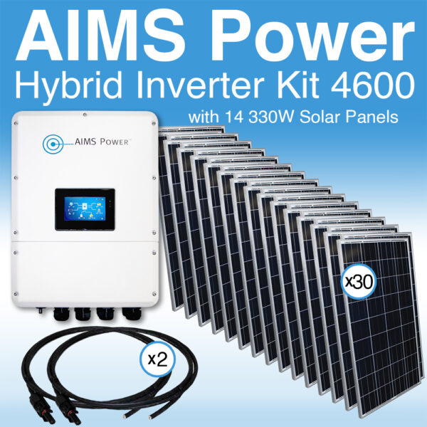 KIT Hybrid Inverter Charger & Solar Panels 4.6 kW Inverter Output, 4620 Watts Solar Panels