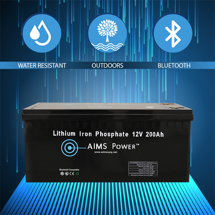 Lithium Battery 12V 200Ah LiFePO4 Lithium Iron Phosphate with Bluetooth Monitoring