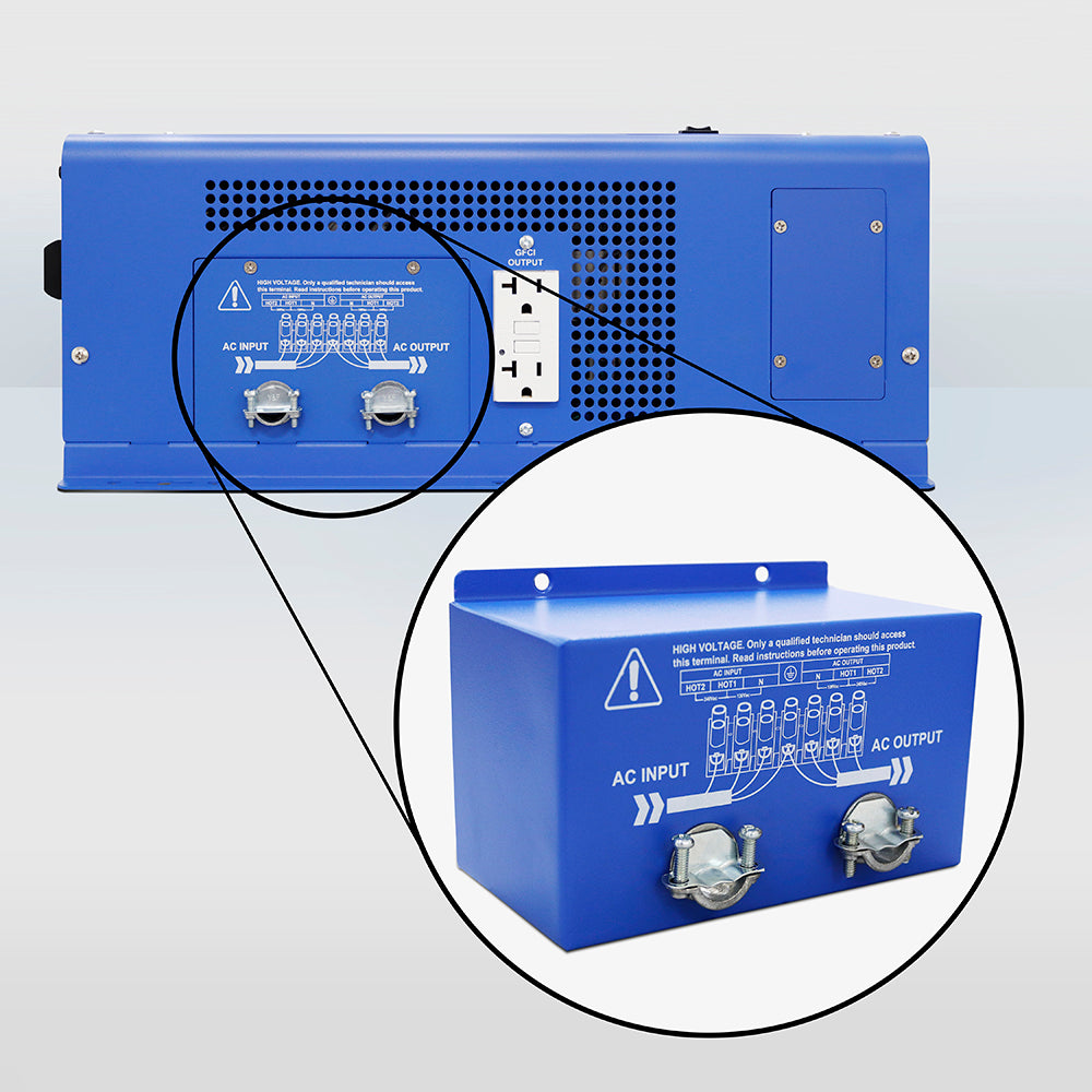 3000 Watt 120Vac Pure Sine Inverter Charger with 120Vac 30A or 240Vac 50A Bypass