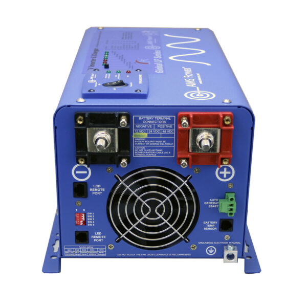 6000 Watt Pure Sine Inverter Charger ETL Listed to UL 458	24 VDC 120/240 VAC 50/60Hz
