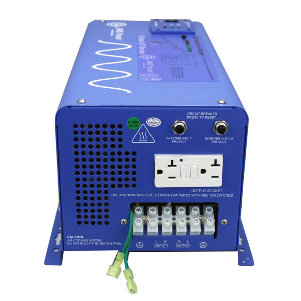 6000 Watt Pure Sine Inverter Charger ETL Listed to UL 458	24 VDC 120 VAC 50/60Hz