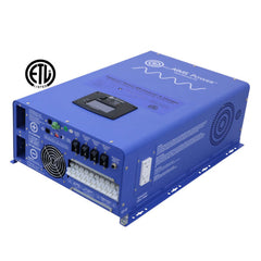 12000 Watt Pure Sine Inverter Charger ETL Listed	48 VDC 120/240 VAC 50/60Hz