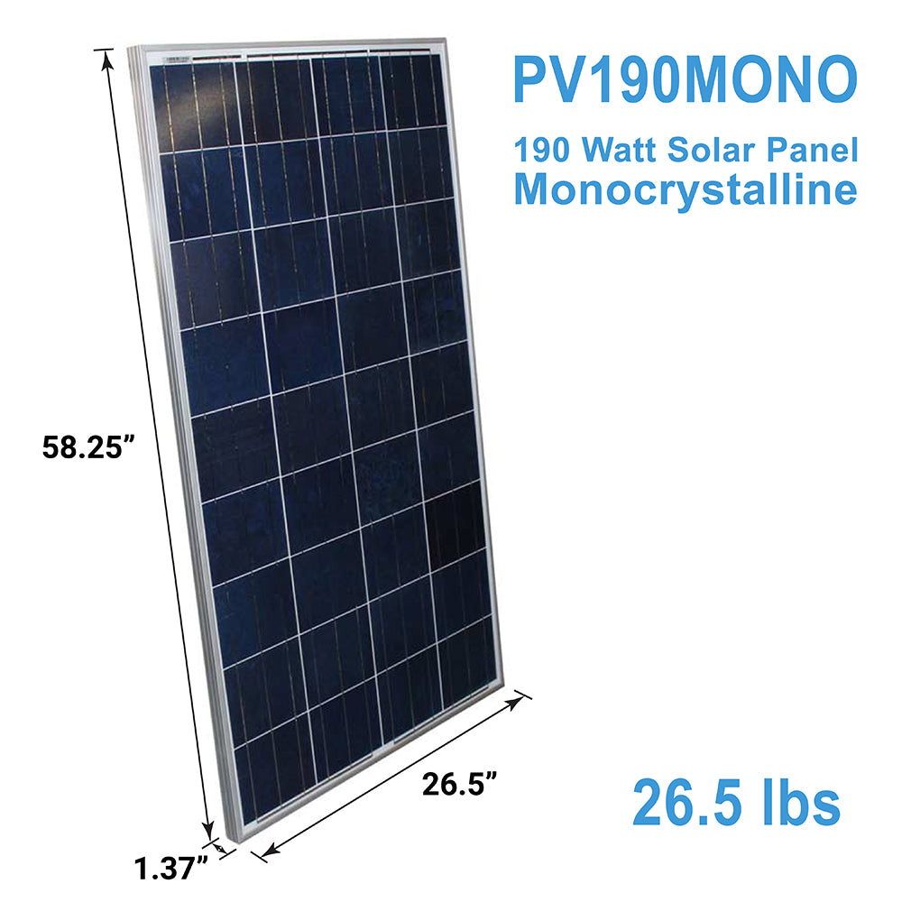 190 Watt Solar Panel Monocrystalline