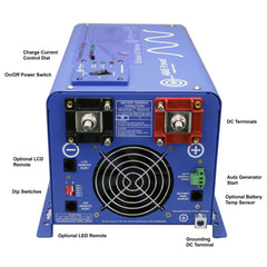 4000 Watt Pure Sine Inverter Charger	12 VDC 120 VAC 50/60Hz