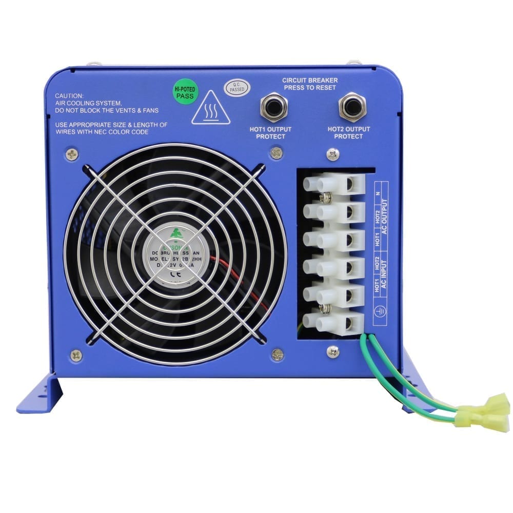 4000 Watt Pure Sine Inverter Charger	12 VDC 120 VAC 50/60Hz