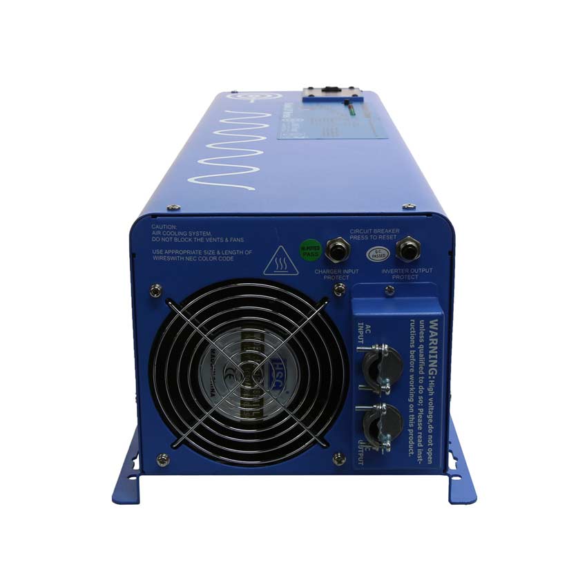4000 Watt Pure Sine Inverter Charger	12 VDC 120 VAC 50/60Hz