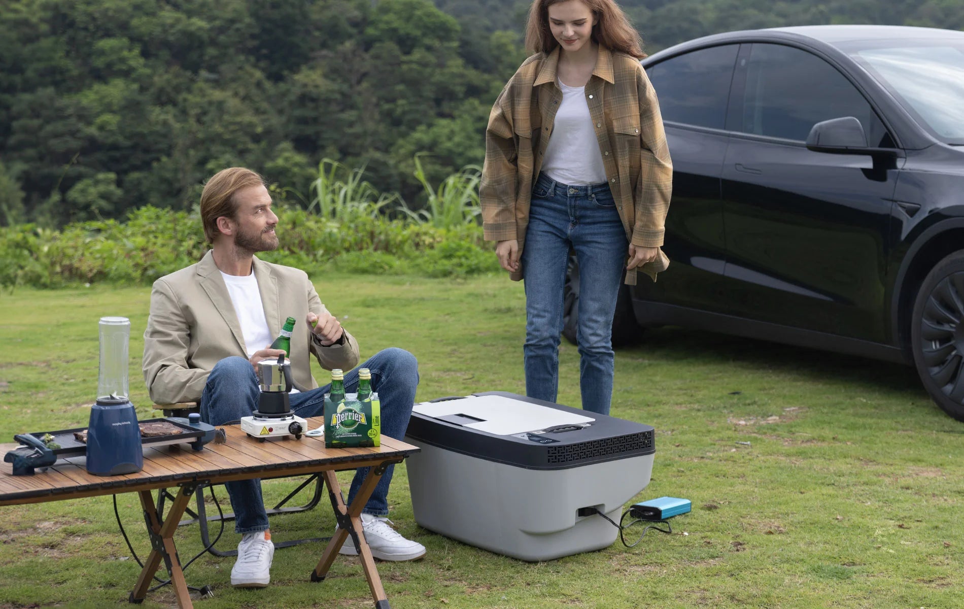 Portable freezer specially designed for Tesla Model Y