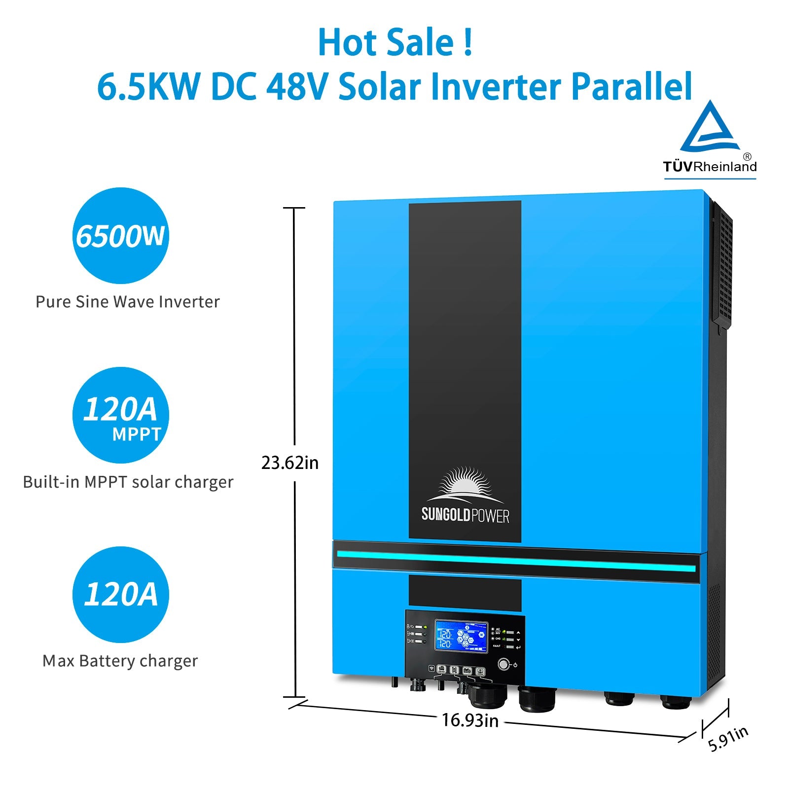 6500W 48V Solar Charge Inverter Parallel + Wifi Monitor UL1741 Standard