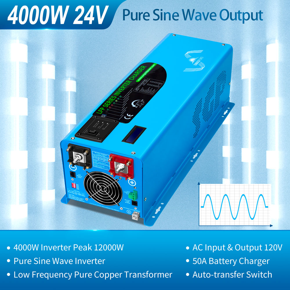 Low Freqency Inverter         4000W-DC24V                      (single phase)                             AC input 120V                                  AC output 120V