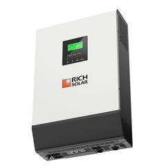 RICH SOLAR Hybrid Off-Grid Inverter | 2400W 24V 120A Output + 2.4kW Solar Input | 80A MPPT Charge Controller (Grid Feedback Optional)