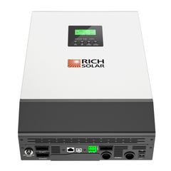 RICH SOLAR Hybrid Off-Grid Inverter | 2400W 24V 120A Output + 2.4kW Solar Input | 80A MPPT Charge Controller (Grid Feedback Optional)