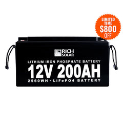 12V 200Ah LiFePO4 Lithium Iron Phosphate Battery