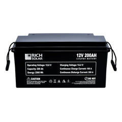 12V 200Ah LiFePO4 Lithium Iron Phosphate Battery