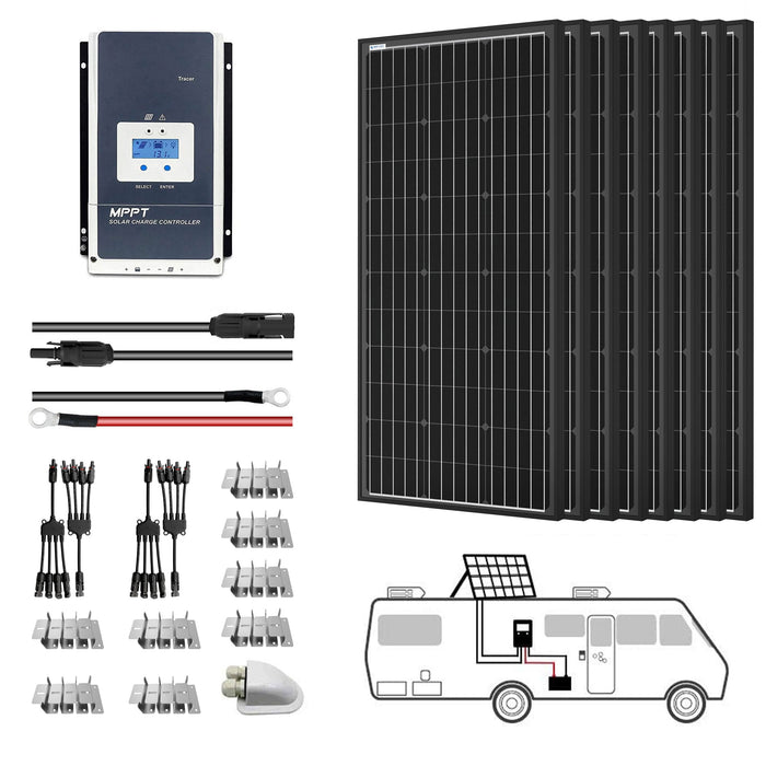 ACOPOWER 800W 60A Mono Solar RV Kits,  60A MPPT Charge Controller (800W 60A)