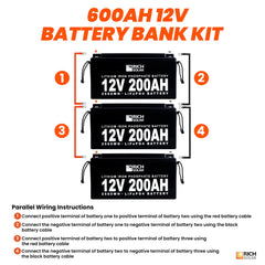 12V - 600AH - 7.6kWh Lithium Battery Bank