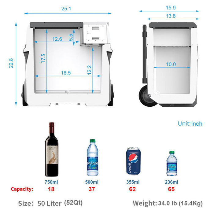 LionCooler X50A Portable Fridge Freezer Cooler, 52 Quart Capacity，Used Like New