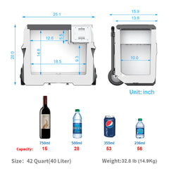 LiONCooler Combo, X40A Portable Solar Fridge/Freezer (42 Quarts) and 90W Solar Panel